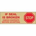 Bsc Preferred 2'' x 55 yds. - ''Stop If Seal Is Broken...'' Tape Logic Pre-Printed Carton Sealing, Tan, 36PK S-9864
